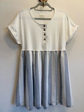 Urban Outfitters Margo Mixed Henley T-Shirt Dress